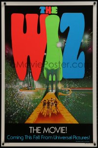 2b983 WIZ teaser 1sh 1978 Diana Ross, Michael Jackson, Richard Pryor, Wizard of Oz, art by Bob Peak!