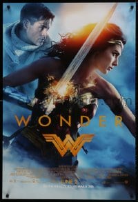 2b986 WONDER WOMAN advance DS 1sh 2017 sexiest Gal Gadot in title role/Diana Prince, Chris Pine