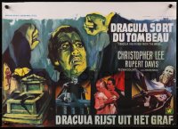2c268 DRACULA HAS RISEN FROM THE GRAVE Belgian 1969 Hammer, Ray art of Christopher Lee & victims!