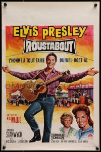 2c297 ROUSTABOUT Belgian 1964 roving, restless, reckless Elvis Presley with guitar!