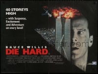 2c585 DIE HARD British quad 1988 Bruce Willis vs Alan Rickman and terrorists, action classic!