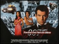 2c633 TOMORROW NEVER DIES DS British quad 1997 Pierce Brosnan as James Bond, Yeoh, Teri Hatcher!