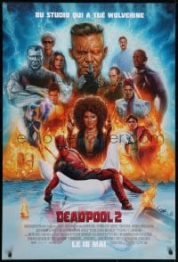 2c025 DEADPOOL 2 style E advance DS Canadian 1sh 2018 Reynolds, completely different montage art!