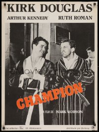 2c877 CHAMPION French 23x31 R1970s Kirk Douglas, Marilyn Maxwell, Arthur Kennedy, boxing classic!