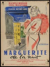 2c906 MARGUERITE OF THE NIGHT French 24x32 1955 Claude Autant-Lara's Marguerite de la nuit, Hurel!