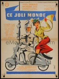 2c918 THIS PRETTY WORLD French 24x32 1957 Carlo Rim's Ce joli monde, sexy woman with knight!