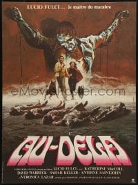 2c937 BEYOND French 16x21 1981 Lucio Fulci, disturbing horror artwork by Konkols!