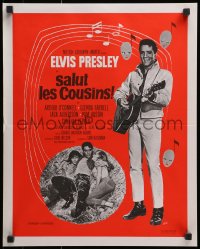 2c962 KISSIN' COUSINS French 16x20 1970 images of Elvis Presley with guitar & girls, Guys art