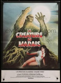 2c989 SWAMP THING French 16x21 1982 Wes Craven, Bourduge art of monster & Adrienne Barbeau!