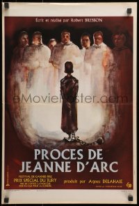 2c993 TRIAL OF JOAN OF ARC style A French 16x24 1963 Proces de Jeanne d'Arc, cool Nebel art!