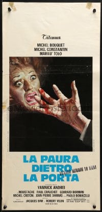 2c462 BEYOND FEAR Italian locandina 1975 Ciriello art of woman terrified of bloody hand!