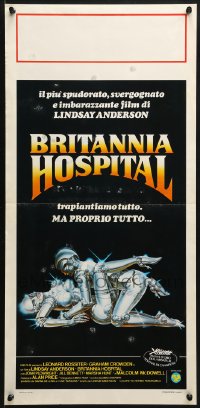 2c465 BRITANNIA HOSPITAL Italian locandina 1982 Lindsay Anderson, sexy artwork of cast by Casaro!