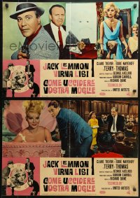 2c538 HOW TO MURDER YOUR WIFE group of 9 Italian 19x26 pbustas 1965 Jack Lemmon, Virna Lisi!