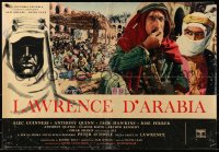 2c515 LAWRENCE OF ARABIA Italian 18x27 pbusta 1963 David Lean, c/u of Peter O'Toole & Anthony Quinn