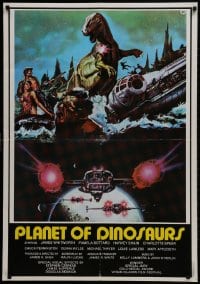 2c007 PLANET OF DINOSAURS Lebanese 1978 X-Wings & Millennium Falcon art from Star Wars by Aller!