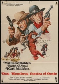 2c248 WILD ROVERS Spanish 1971 montage art of William Holden & Ryan O'Neal, Blake Edwards!