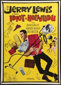 2c329 ERRAND BOY Yugoslavian 20x28 1962 Jerry Lewis breaks up Hollywood inside-out & funny-side up!
