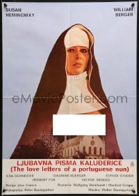 2c343 LOVE LETTERS OF A PORTUGUESE NUN Yugoslavian 19x27 1977 Jesus Franco nunsploitation, topless!