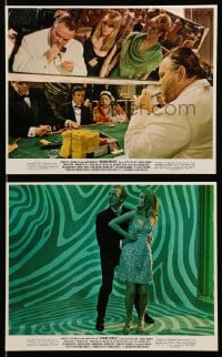 2d138 CASINO ROYALE 2 color 8x10 stills 1967 Peter Sellers, Orson Welles, Bouchet, Niven, baccarat!