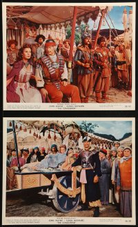 2d141 CONQUEROR 2 color 8x10 stills 1956 John Wayne as Genghis Khan, sexy Susan Hayward!