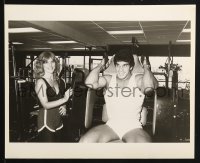 2d943 LOU FERRIGNO 2 8x10 stills 1980s working out with wife Carla in California and as Santa Claus!