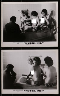 2d859 NUDES INC. 3 8x10 stills 1964 how pretty girls undress in front of a camera, Barry Mahon!