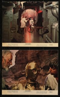 2d133 STAR WARS 3 8x10 mini LCs 1977 George Lucas classic epic, Leia, Han, Obi-Wan, R2-D2!