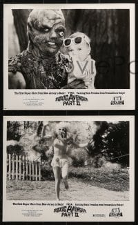 2d814 TOXIC AVENGER PART II 4 8x10 stills 1989 Troma horror, Toxie with baby and cast!