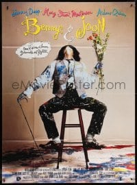 2f565 BENNY & JOON French 1p 1993 great image of Johnny Depp covered in paint holding flowers!