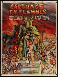 2f596 CARTHAGE IN FLAMES French 1p 1961 Cartagine in Fiamme, cool different Jean Mascii art!