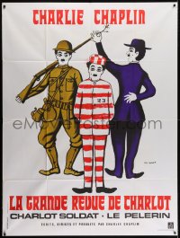2f600 CHAPLIN REVUE French 1p R1973 Charlie comedy compilation, great art by Leo Kouper & Boumendil!