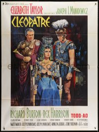2f608 CLEOPATRA French 1p 1963 Elizabeth Taylor, Richard Burton, Rex Harrison, Terpning art!
