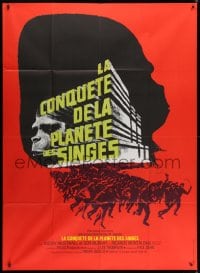 2f614 CONQUEST OF THE PLANET OF THE APES French 1p R1970s Roddy McDowall, the revolt of the apes!