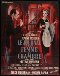 2f635 DIARY OF A CHAMBERMAID style A French 1p 1964 Luis Bunuel, Allard art of Jeanne Moreau!