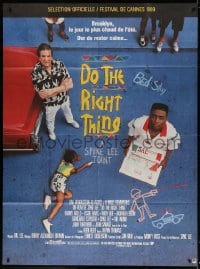 2f640 DO THE RIGHT THING French 1p 1989 Spike Lee, Danny Aiello, girl writing with sidewalk chalk!