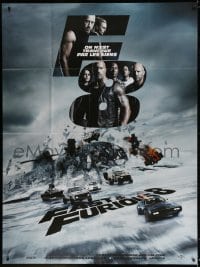 2f665 FATE OF THE FURIOUS French 1p 2017 Vin Diesel, Dwayne Johnson, Statham, Theron, fast cars!