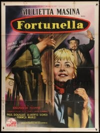2f675 FORTUNELLA French 1p 1958 Jean Mascii art of Giulietta Masina, Fellini, fantasy comedy!