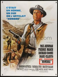 2f726 HOMBRE French 1p 1966 Martin Ritt, completely different art of Paul Newman by Boris Grinsson!