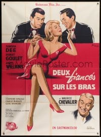 2f737 I'D RATHER BE RICH French 1p 1965 Grinsson art of Sandra Dee, Robert Goulet & Andy Williams!
