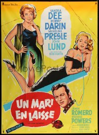 2f739 IF A MAN ANSWERS French 1p 1963 Grinsson art of sexy Sandra Dee, Bobby Darin & Presle!