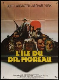 2f748 ISLAND OF DR. MOREAU French 1p 1977 mad scientist Burt Lancaster, different Landi art!