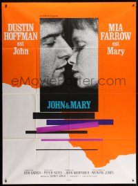 2f754 JOHN & MARY French 1p 1970 super close image of Dustin Hoffman about to kiss Mia Farrow!