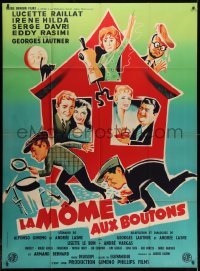 2f770 LA MOME AUX BOUTONS French 1p 1958 great Boris Grinsson art of the entire cast!