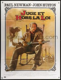 2f782 LIFE & TIMES OF JUDGE ROY BEAN French 1p 1973 different art of Paul Newman by Ferracci!