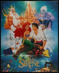 2f785 LITTLE MERMAID French 1p 1990 great image of Ariel & cast, Disney underwater cartoon!