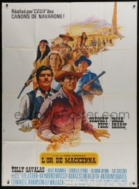 2f796 MacKENNA'S GOLD French 1p 1969 art of Gregory Peck, Sharif, Savalas & Newmar by Terpning!