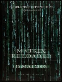2f806 MATRIX RELOADED teaser French 1p 2003 Wachowski Brothers sequel, cool title image!