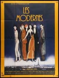 2f813 MODERNS French 1p 1988 Alan Rudolph, cool artwork of trendy 1920's people by Keith Carradine!