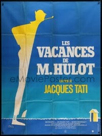 2f818 MR. HULOT'S HOLIDAY French 1p R1970s great full-length silhouette art of Jacques Tati!
