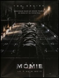 2f819 MUMMY teaser French 1p 2017 Tom Cruise, Sofia Boutella, cool image of sarcophagus on airplane!